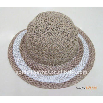 Fashion cheap straw sun hat fiber cheap lady hats factory